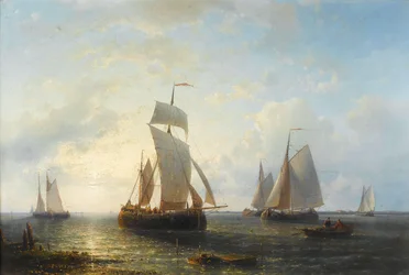 Schiffe bei Sonnenuntergang